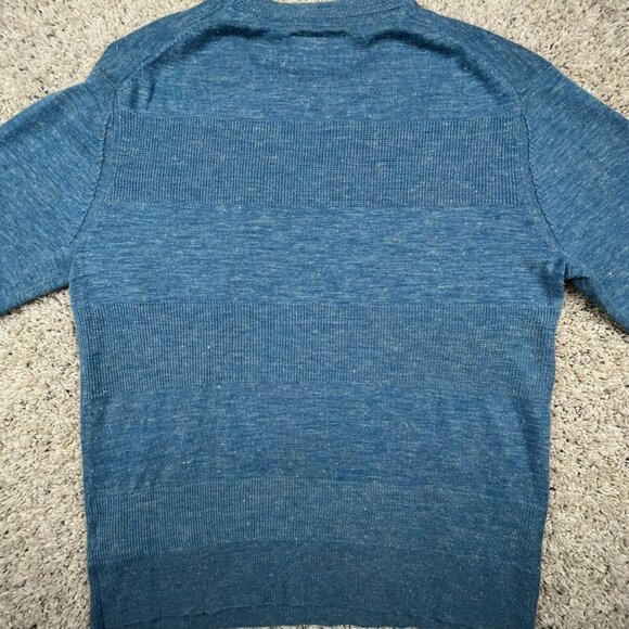 Vtg GRAYERS Clothiers Sweater Mens Medium Blue Linen Wool Blend Pullover L/S - Picture 9 of 10